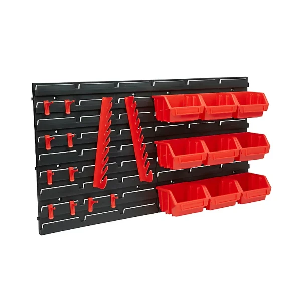 Castorama Ensemble 2 Panneaux Muraux + 9 Bacs + 10 Crochets + 2 Porte-outils En Polypropylène 1
