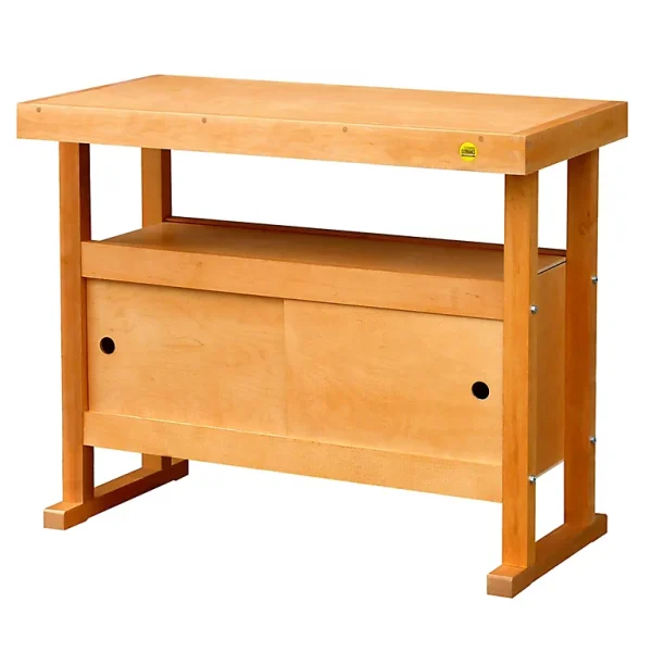 Castorama Etabli Bois Outifrance 2 Portes Coulissantes Rangement 80 Litres L.100 X L.50 X H.90 Cm 1
