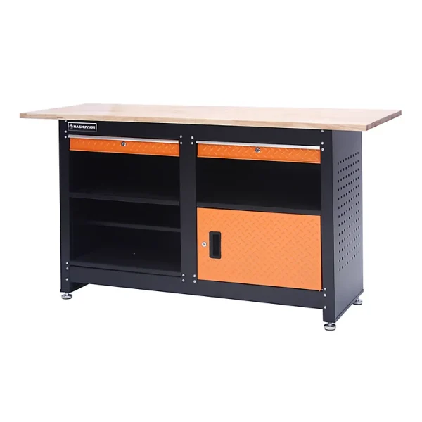 Castorama Etabli De Travail En Acier/bois Magnusson L.160 X L.60 X H.87 Cm Charge Maxi 177 Kg 1